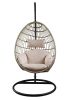 ACME Vasant Patio Swing Chair with Stand, Fabric & Wicker (1Set/3Ctn) 45082