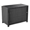 Spa Surround Spa Frame Quadrilateral Outdoor Rattan Sectional Sofa Set with Mini Sofa,Wooden Seats and Storage Spaces, Beige