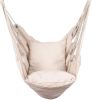 Hammocks Hanging Rope Hammock Chair Swing Seat with Two Seat Cushions and Carrying Bag, Natural