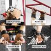 Weight Lifting Grips with Wrist Straps - Weightlifting Hooks, Non-slip Cowhide Padded Workout Gloves for Men and Women Deadlift, Pull Up, Rows, Home G