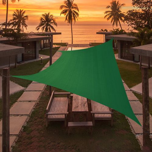 Artpuch Custom Size Dark Green Sun Shade Sail Triangle Canopy 185 GSM Durable Fabric UV Block Awning for Outdoor Patio Garden Backyard (Customized Ava