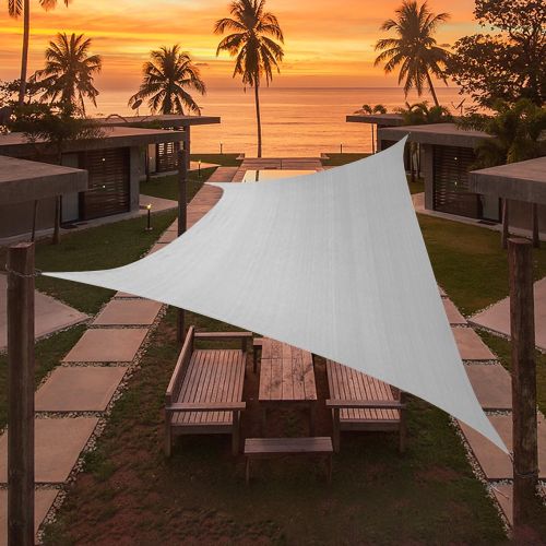 Artpuch Custom Size Light Gray Sun Shade Sail Triangle Canopy 185 GSM Durable Fabric UV Block Awning for Outdoor Patio Garden Backyard (Customized Ava