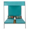 U_STYLE Outdoor Patio Sunbed Daybed with Cushions, Adjustable Seats