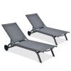 6-Position Adjustable Fabric Outdoor Patio Recliner Chair