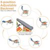 2 Packs 5-Position Outdoor Folding Backpack Beach Table Chair Reclining Chair Set