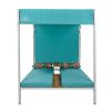 U_STYLE Outdoor Patio Sunbed Daybed with Cushions, Adjustable Seats
