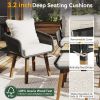 K&K 6-Piece Rope Patio Furniture Set, Outdoor Furniture with Acacia Wood Cool Bar Table with Ice Bucket , Deep Seat Patio Conversation Set with Two St